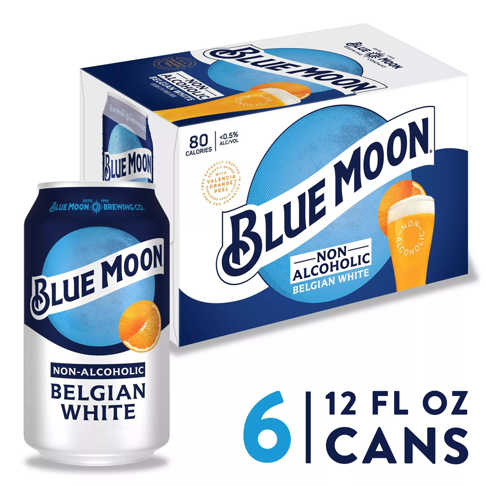 Blue Moon Non Alcoholic Belgian White 6pk 12oz Can