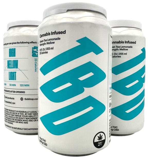 TBD Green Tea Lemonade Mellow THC 4mg 4pk 12oz Can