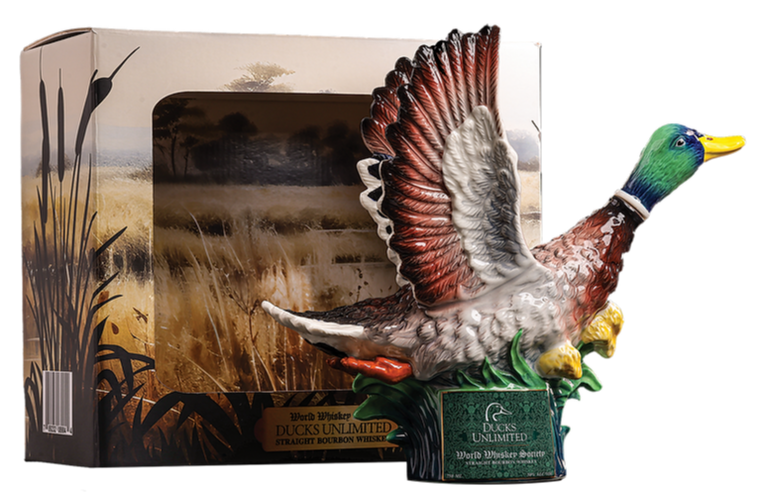 Ducks Unlimited Ceramic Duck Decanter Bourbon 750ML