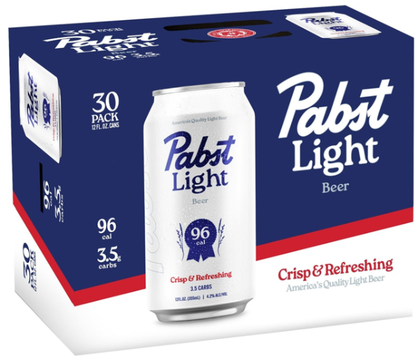 Pabst Blue Ribbon Light 30pk 12oz Can
