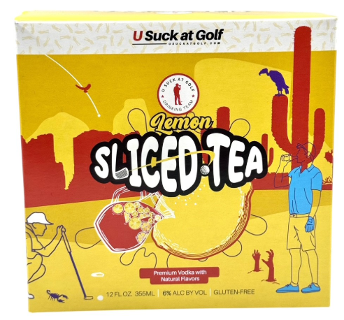 U Suck At Golf Lemon Sliced Tea 4pk 12oz Can