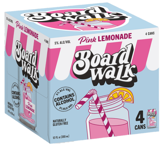 Boardwalk Pink Lemonade 4pk 12oz Can