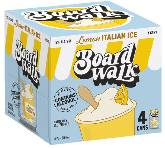 Boardwalk Lemon Italian Ice 4pk 12oz Can